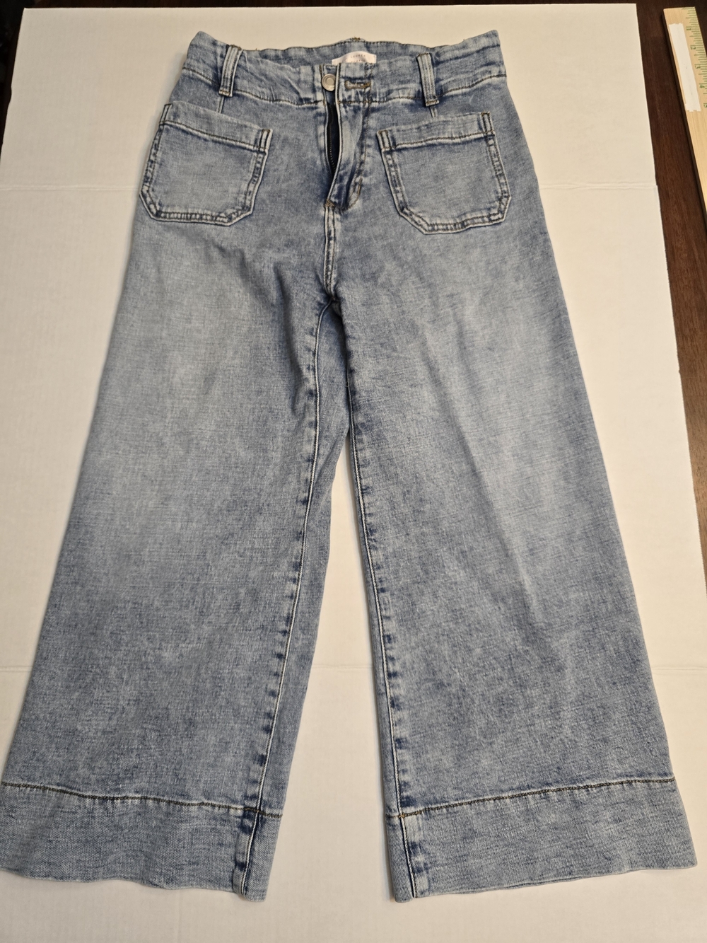 LC Lauren Conrad Light Blue Wide-Leg Cropped Jeans